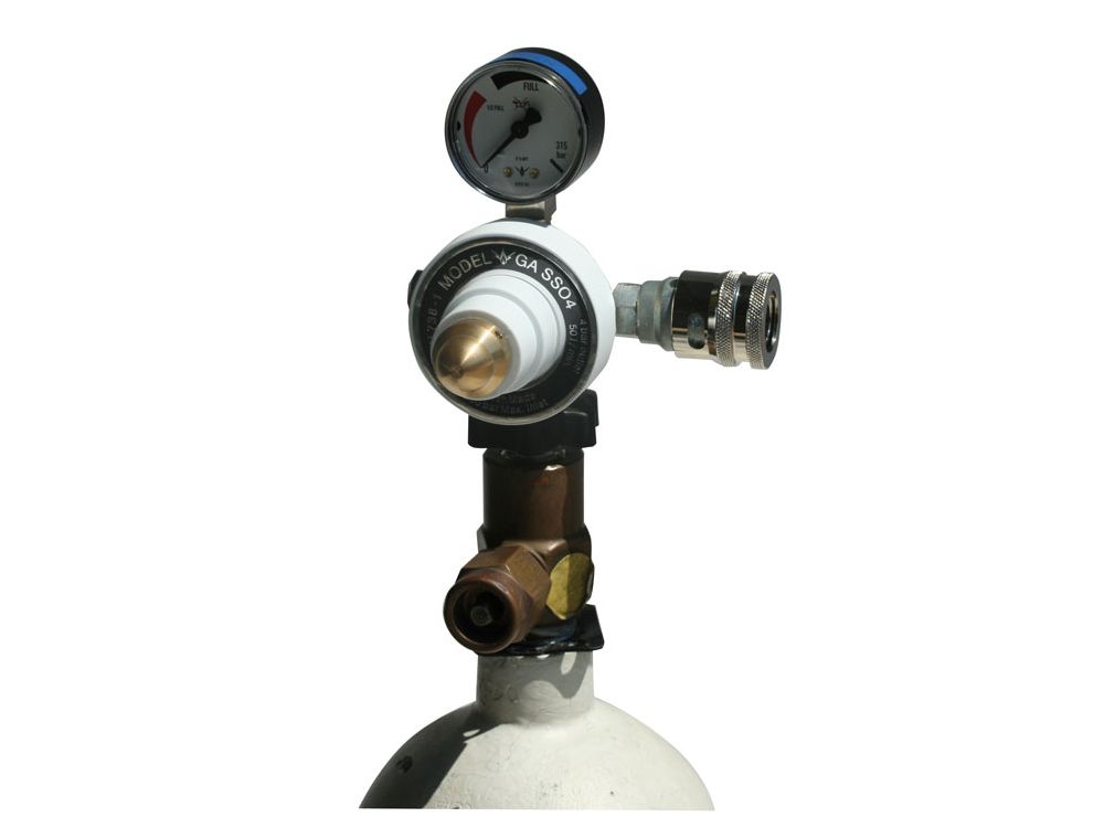 Bullnose Oxygen Single Stage Regulator 4 Bar With Schrader - Clearance