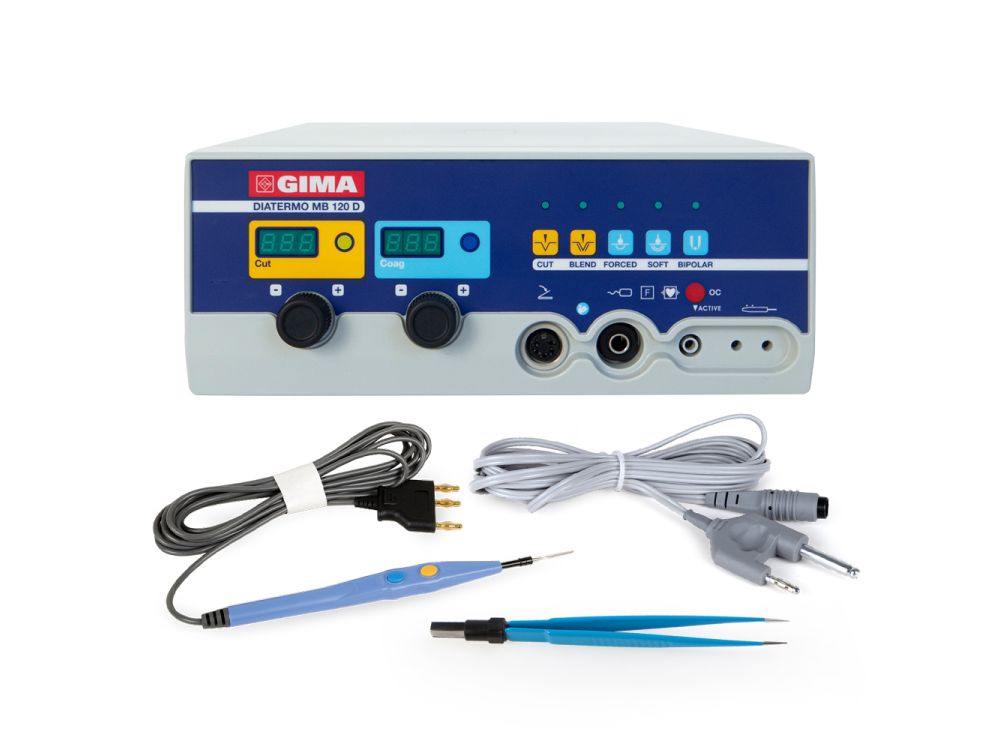 Gima Diatermo MB 120D Mono-bipolar Electrosurgery Unit with Autoclavable Handle, Bipolar Cable & 15cm Straight forceps