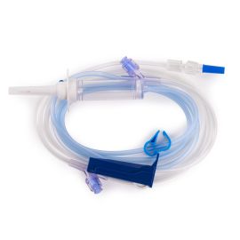 Burtons Standard Needle Free Giving Set with a total length of 2070mm including 900mm blue-tinted section for easy identification for infusion pump placement.