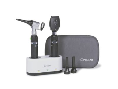 Opticlar Diagnostic Desk Set with Ophthalmoscope and Slit Otoscope - Twin Pod and Plastic Specula