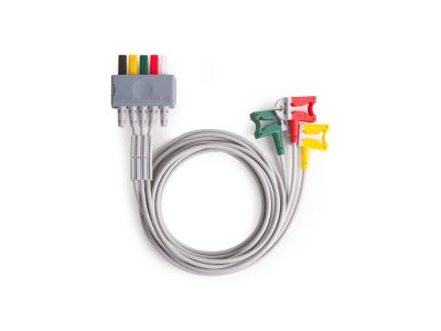 3 Lead ECG Wires, Clip, Adult / Paediatric, TPU,