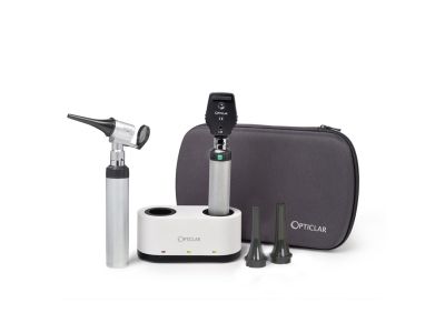 Opticlar Diagnostic Desk Set with Ophthalmoscope and Slit Otoscope - Twin Pod and Plastic Specula