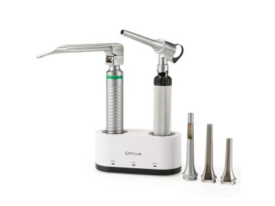 Opticlar Prep Room Set - Miller - with Miller Straight Blade and Slit Otoscope